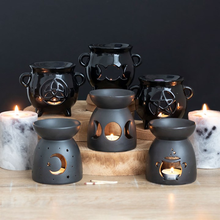 Black Cauldron Cut Out Oil Burner, image 5 of 5