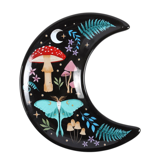 Crescent Moon Dark Forest Print Trinket Dish, image 1 of 3