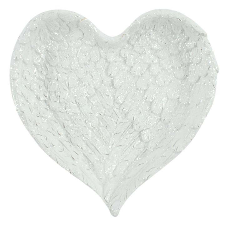 Glitter Heart Shaped Angel Wing Trinket Dish, image 2 of 3