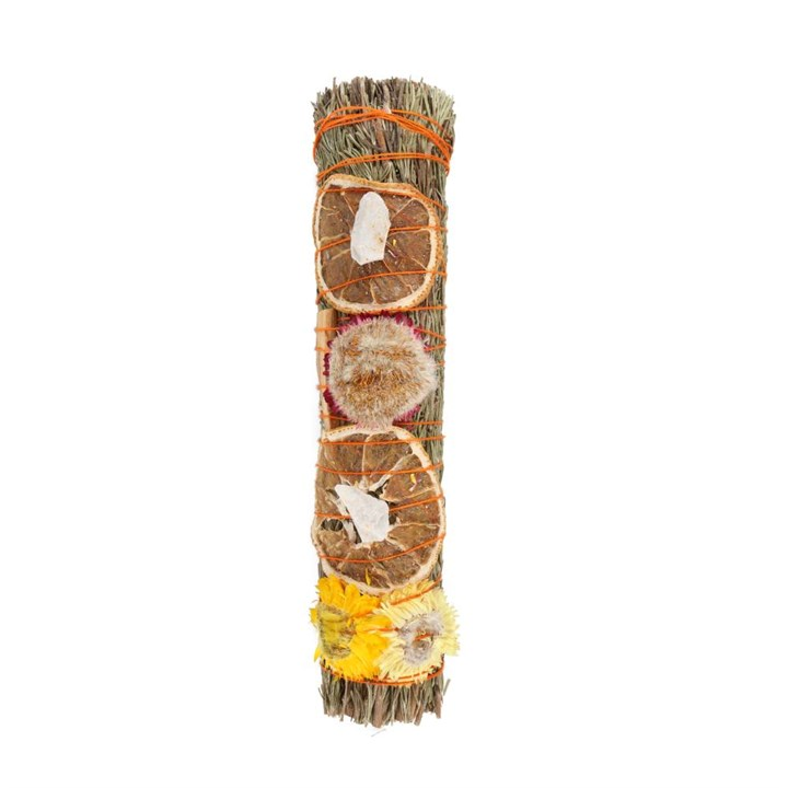 9in Ritual Wand Smudge Stick with Rosemary, Palo Santo and Quartz, image 1 of 5
