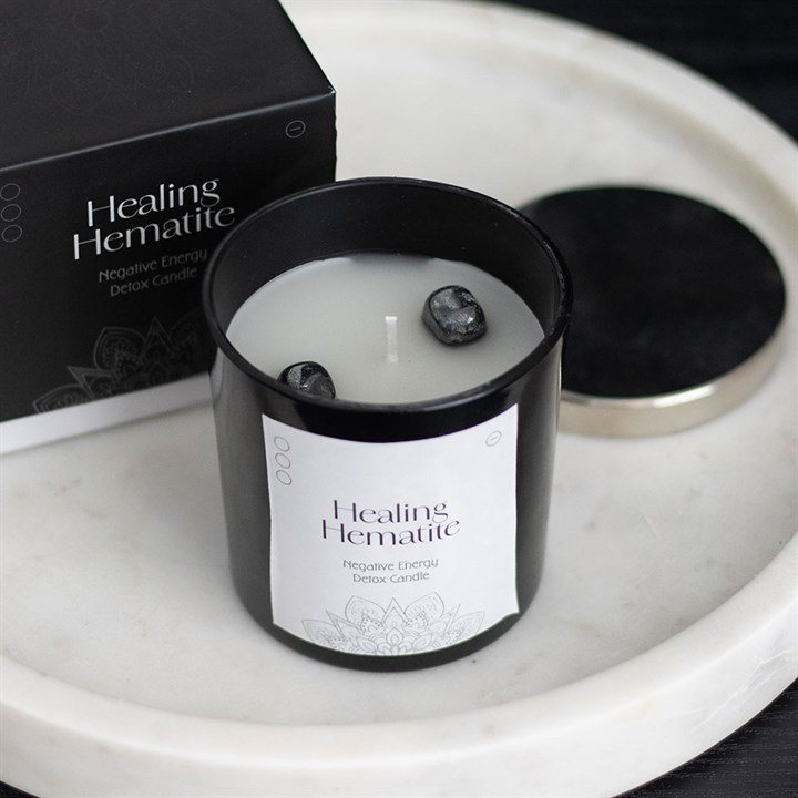 Hematite Gemstone Candle, image 1 of 4