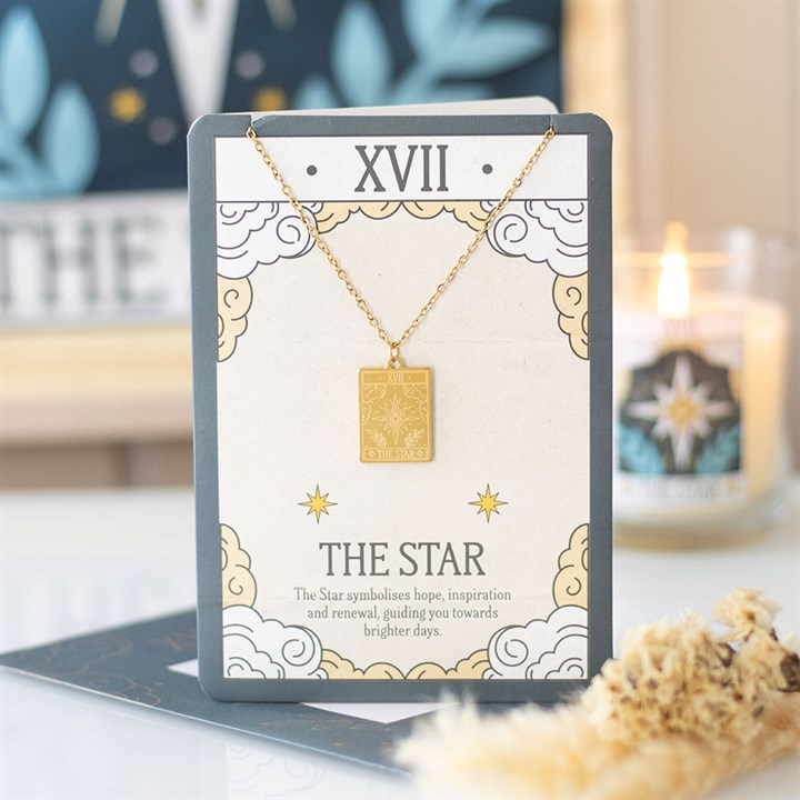 The Star Vintage Tarot Necklace on Greeting Card, image 1 of 5