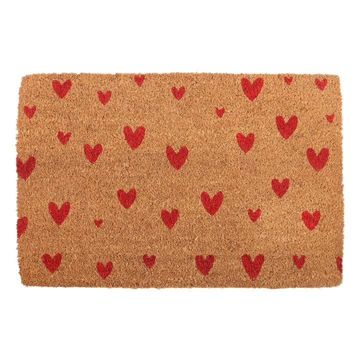 Natural Red Love Heart Doormat, image 2 of 4