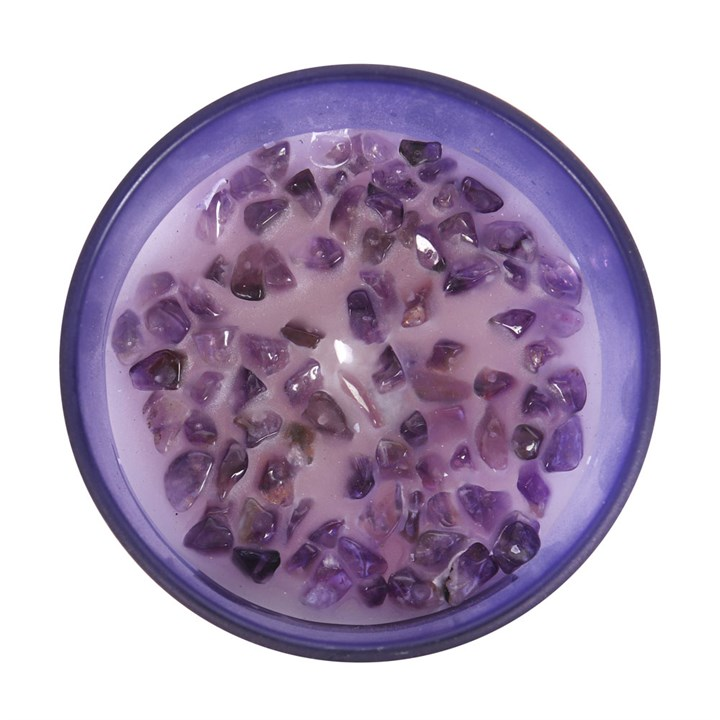Third Eye Chakra Lavender Crystal Chip Candle, image 2 of 5