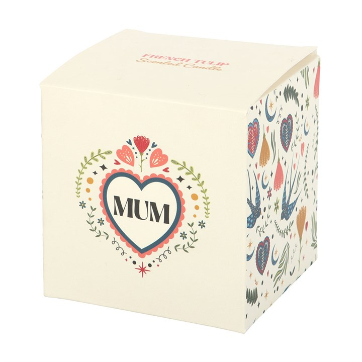 Mum Folk Heart French Tulip Candle, image 4 of 5