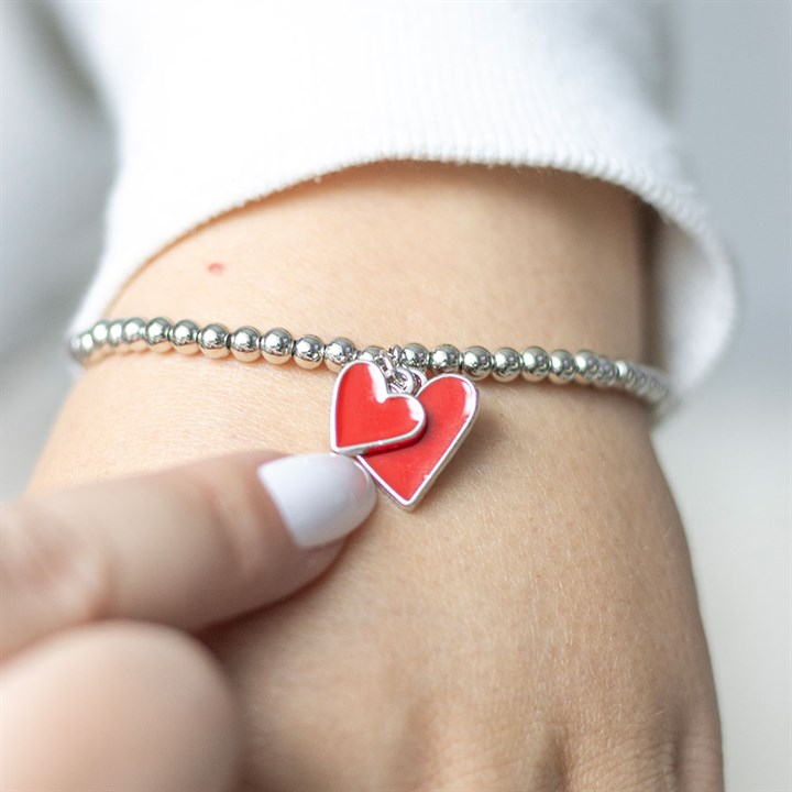 All You Need Is Love Beaded Heart Charm Bracelet, image 1 of 5