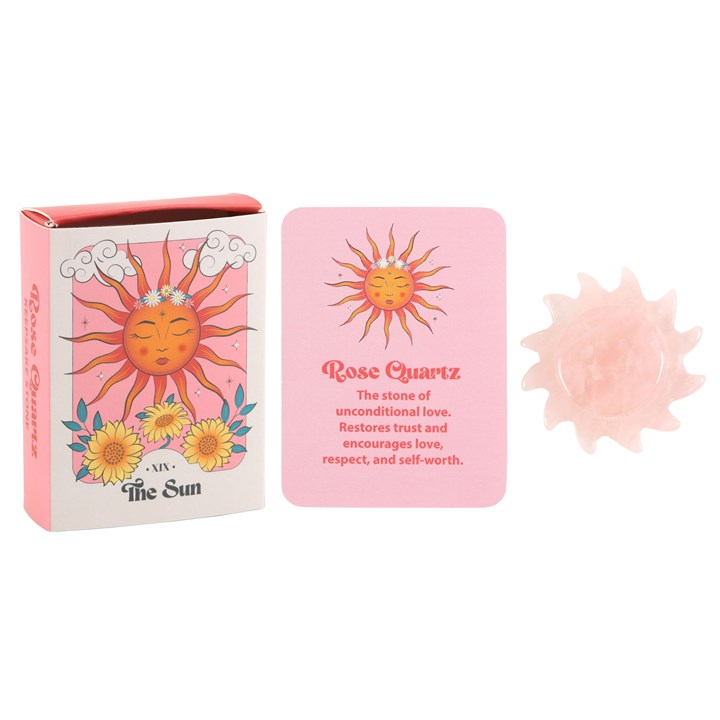 Rose Quartz Crystal Sun Keepsake Stone in a Box, image 2 of 6