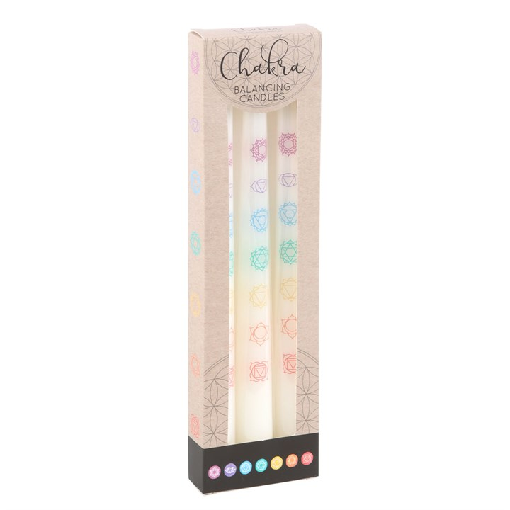 Set of 3 Chakra Balancing Taper Dinner Candles, image 2 of 6