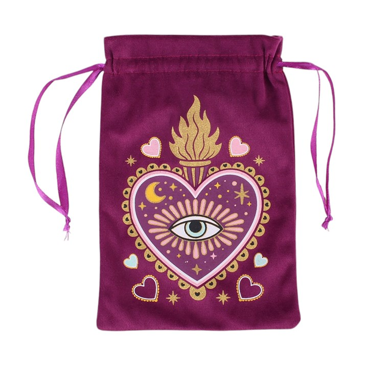 Sacred Sight Heart Velvet Drawstring Bag, image 3 of 5