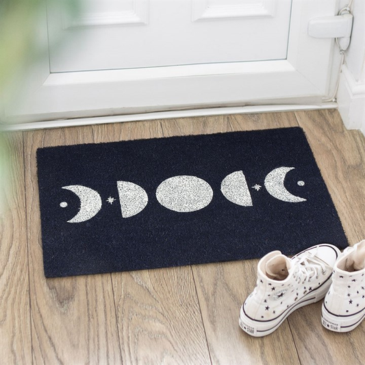 Dark Blue Moon Phase Doormat, image 1 of 4