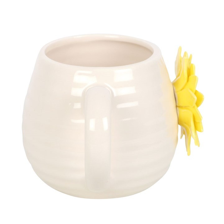 Hello Sunshine Rounded Mug with 3D Sunflower, image 3 of 6