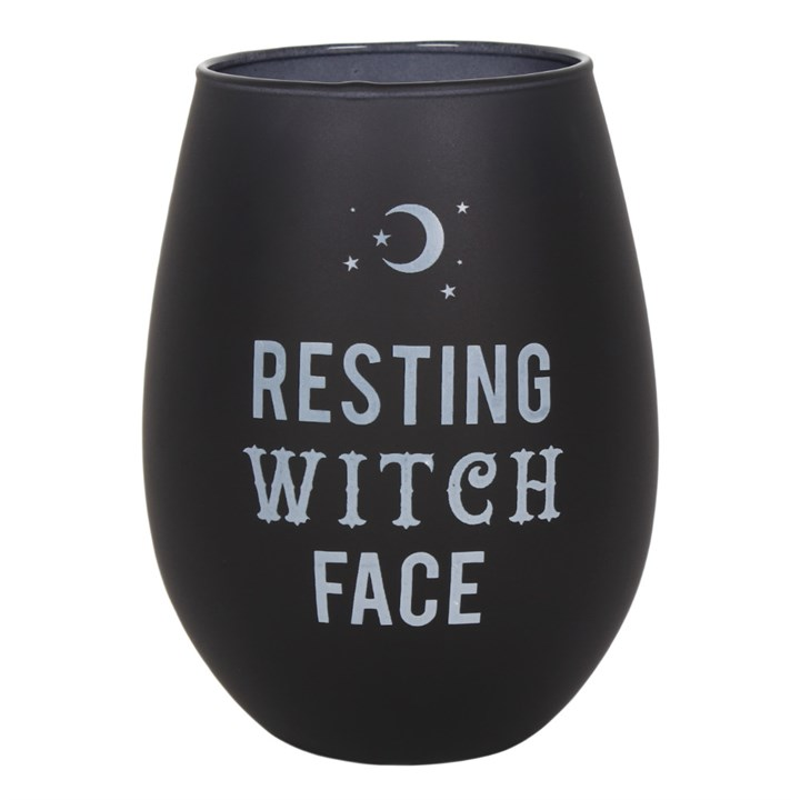 Resting Witch Face Stemless Wine Glass, image 2 of 3