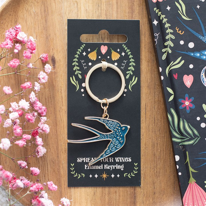 Blue Spread Your Wings Swallow Keyring, image 1 of 5