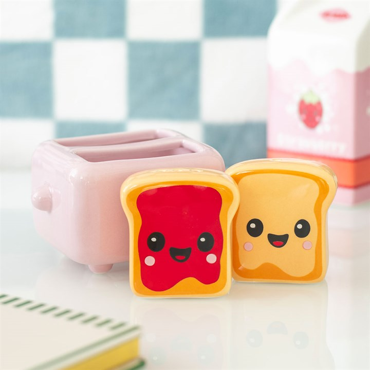 Kawaii Toast Salt and Pepper Shakers, image 1 of 7