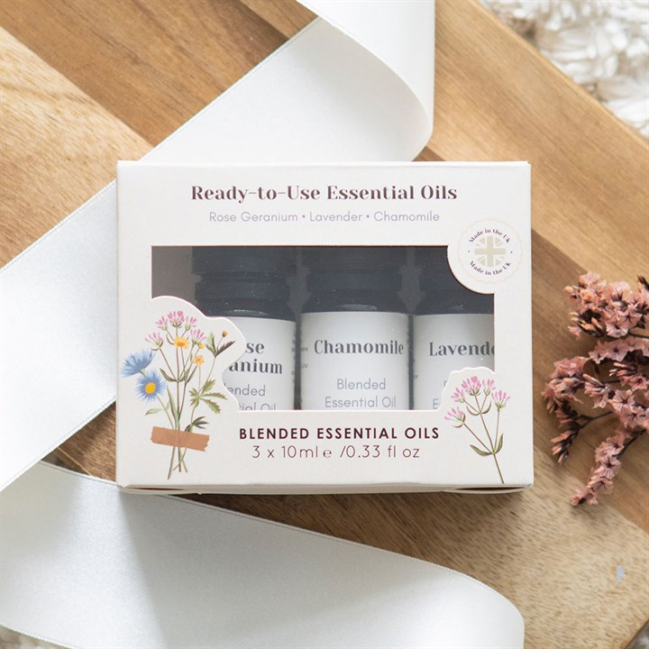 Set of 3 Floral Blended Essential Oils, image 1 of 5