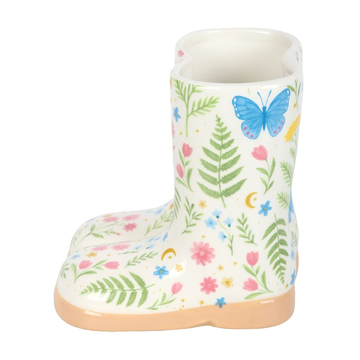 Luna Bloom Floral Print Welly Boot Planter, image 4 of 6