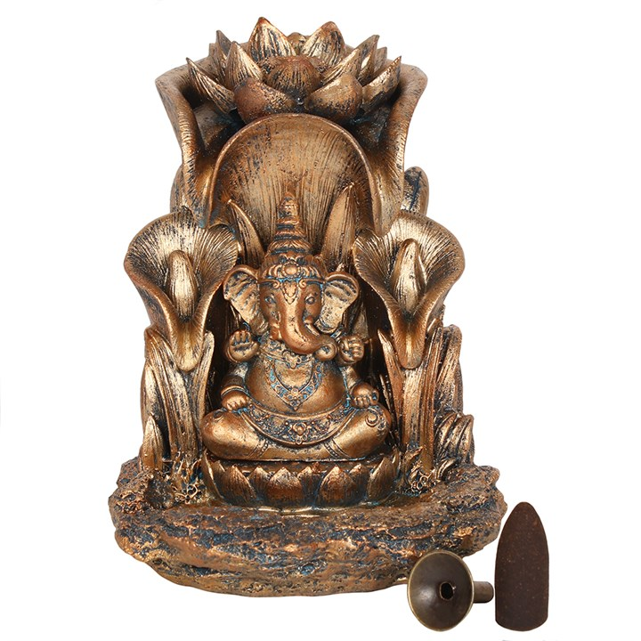 Bronze Ganesh Backflow Incense Burner, image 3 of 4