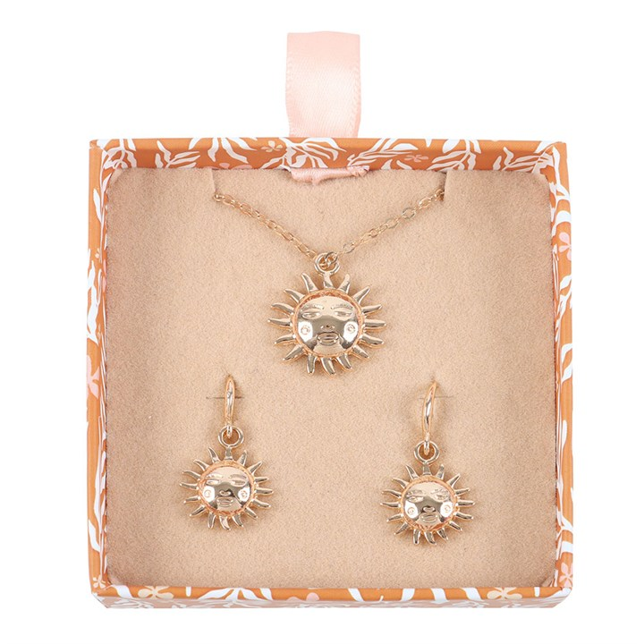Sun Earring and Necklace Set, image 3 of 5