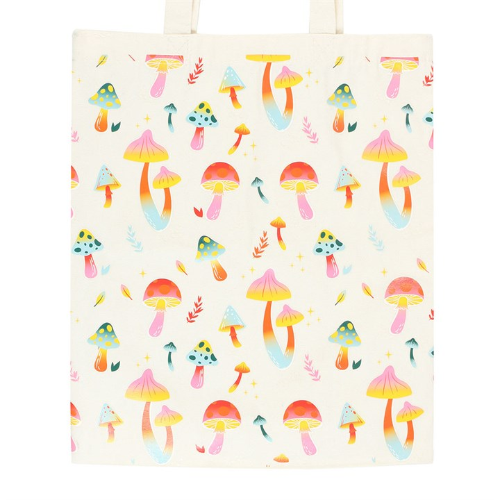 Funky Fungi Mushroom Print Polycotton Tote Bag, image 3 of 3