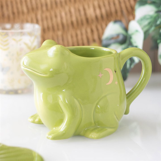 Luna Frog Shaped Mug and Lily Pad Saucer, image 1 of 7
