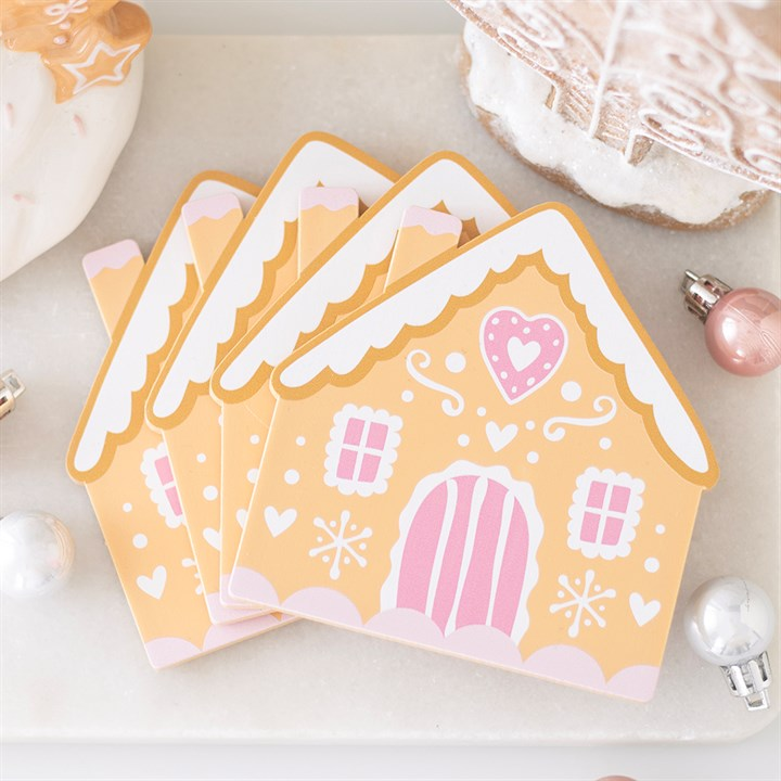 Gingerbread House Coaster Set, image 2 of 2