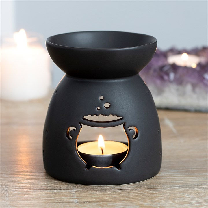 Black Cauldron Cut Out Oil Burner, image 1 of 5