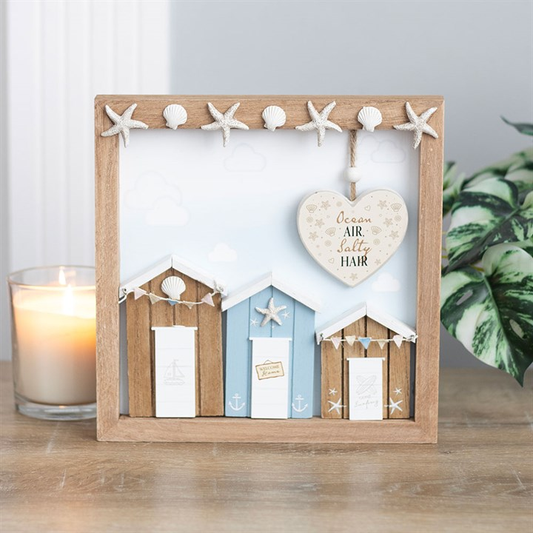 Ocean Air Salty Hair 3D Shell Beach Hut MDF Plaque, image 1 of 5