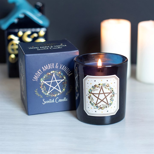 Solstice Wreath Smoky Amber & Vanilla Candle, image 1 of 5