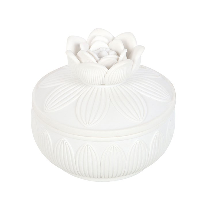 White Lotus Flower Trinket Box, image 3 of 6