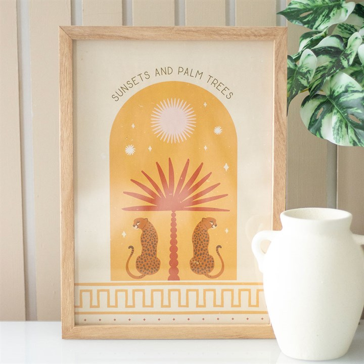 Leopard Palm Framed Wall Art Print, image 1 of 4