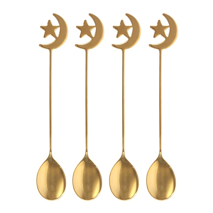 Set of 4 Star and Moon Teaspoons, image 2 of 4