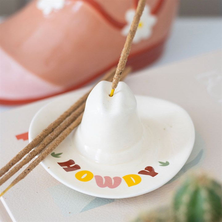 Howdy Cowboy Hat Incense Stick Holder, image 1 of 6