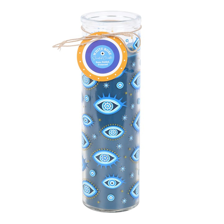 All Seeing Eye Print White Rose Tube Candle, image 2 of 5