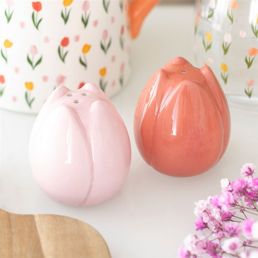 Tulip Shaped Salt and Pepper Shakers, image 1 of 4