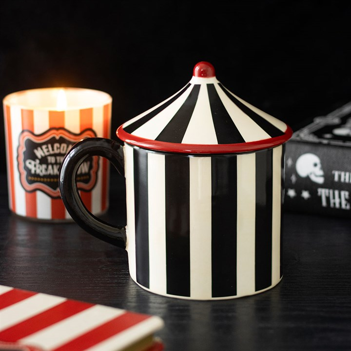 Black Striped Circus Tent Mug, image 1 of 7