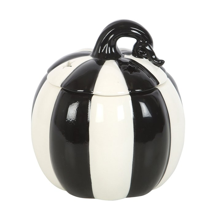 Black and White Striped Pumpkin Oil Burner, image 3 of 6