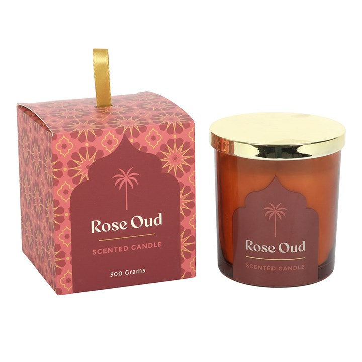 Arabian Nights Rose Oud Scented Candle, image 3 of 6