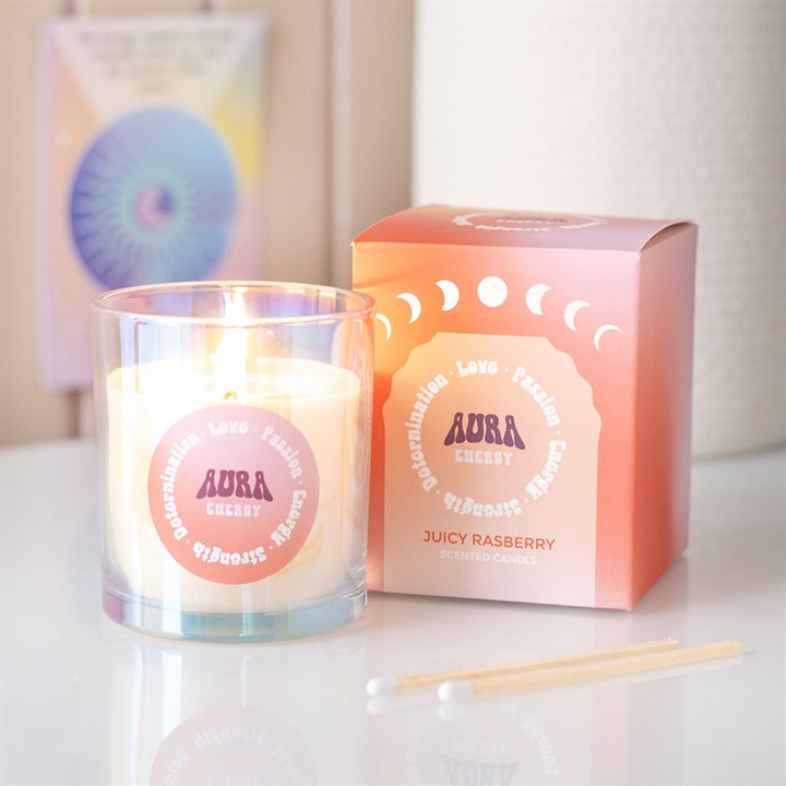 Aura Energy Juicy Raspberry Iridescent Candle, image 1 of 6