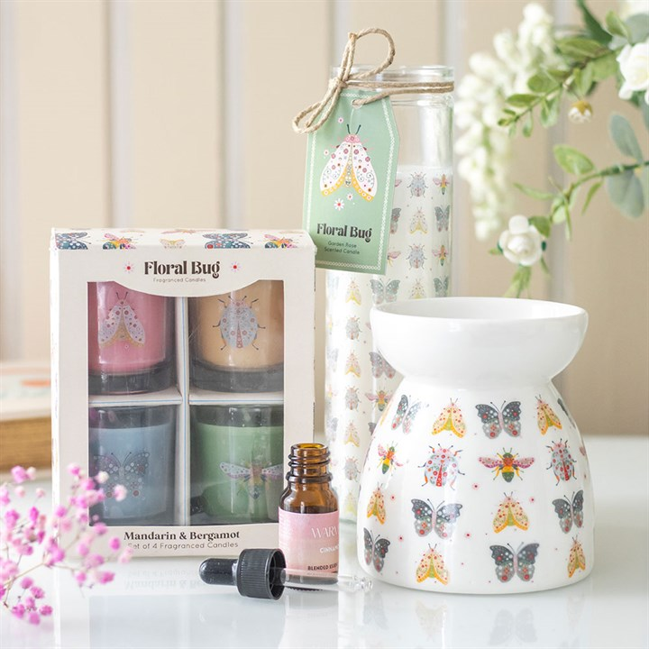 Floral Bug Print Oil Burner and Wax Warmer, image 5 of 5
