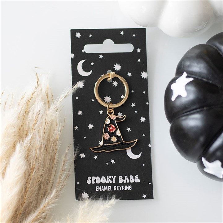 Spooky Babe Witch Hat Keyring, image 1 of 2