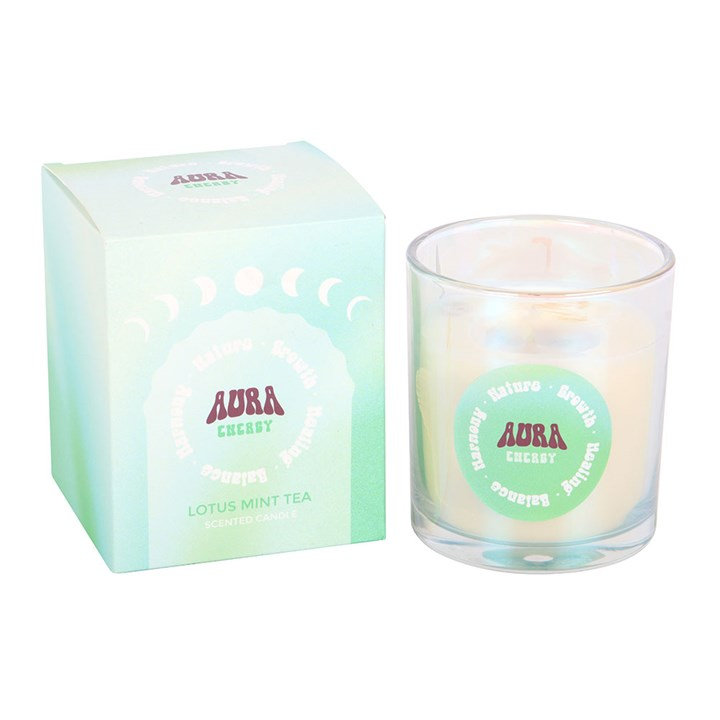 Aura Energy Lotus Mint Tea Iridescent Candle, image 3 of 6