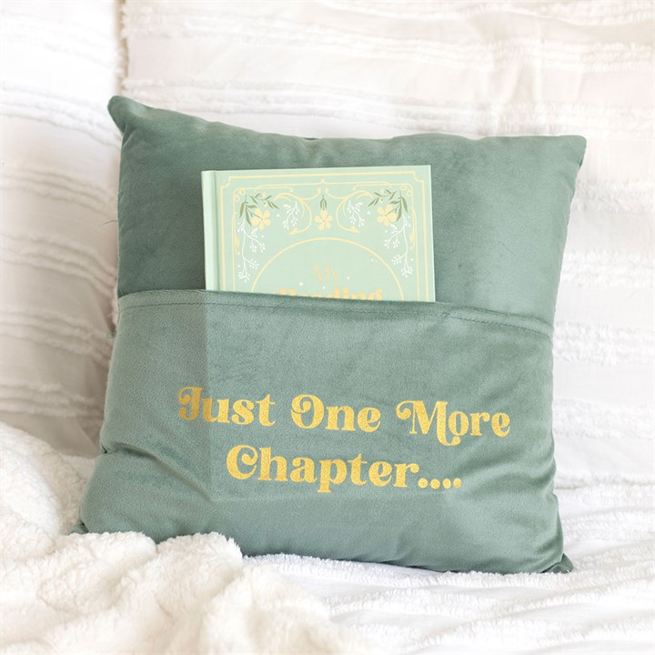 Just One More Chapter Cushion with Book Pocket, image 1 of 4