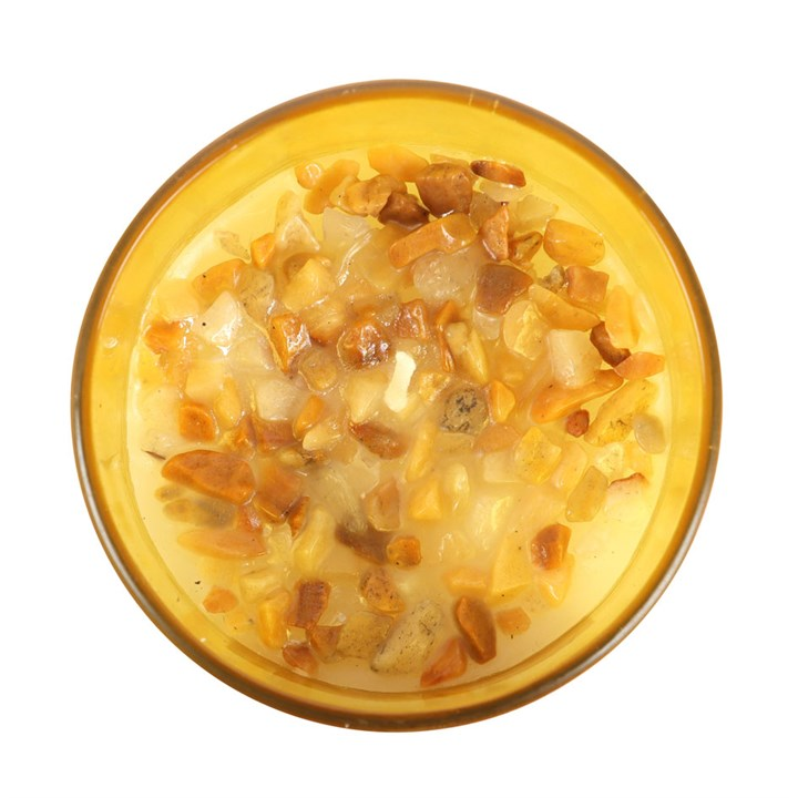 Solar Plexus Chakra Lemon Crystal Chip Candle, image 2 of 5