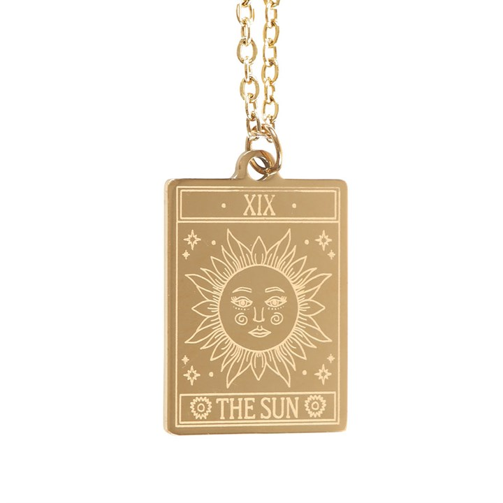 The Sun Vintage Tarot Necklace on Greeting Card, image 3 of 5