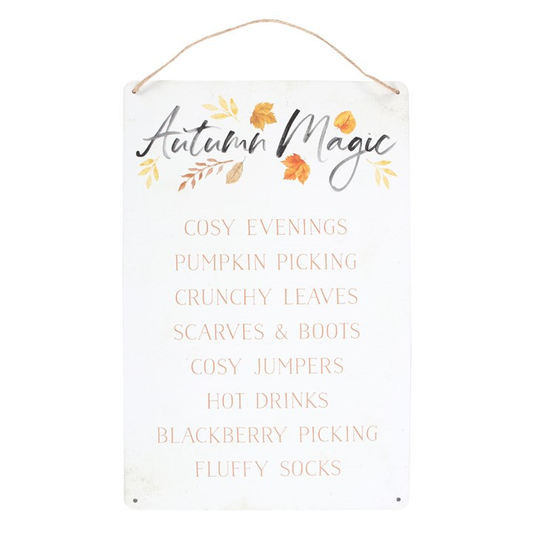 Autumn Magic Metal Hanging Sign, image 1 of 4
