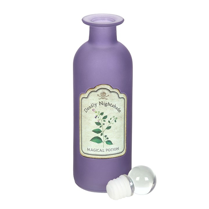 Deadly Nightshade Decorative Glass Potion Bottle, image 3 of 6