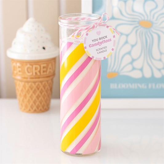 Candy Stripe Candyfloss Tube Candle, image 1 of 5