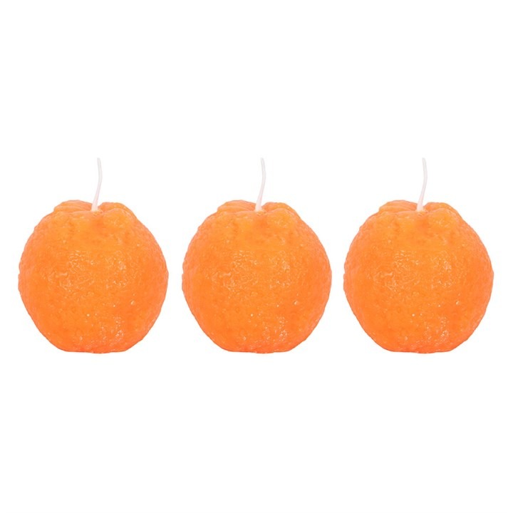 Set of 3 Orange Shaped Candles, image 2 of 4