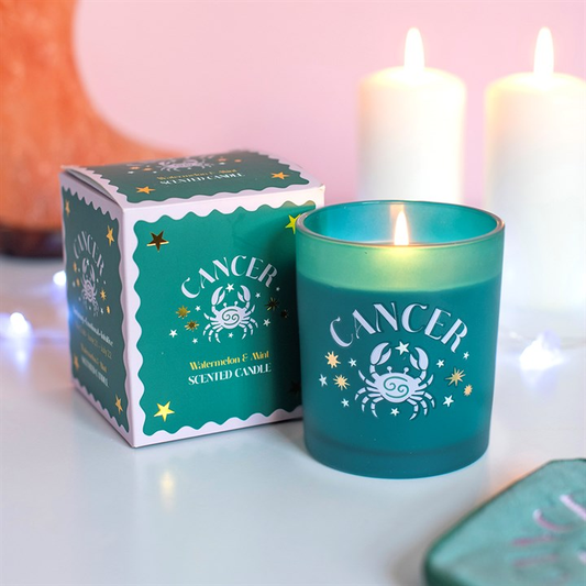 Zodiac Zest Cancer Watermelon & Mint Candle, image 1 of 5