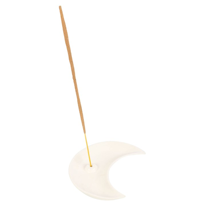 White Crescent Moon Incense Stick Holder, image 2 of 4